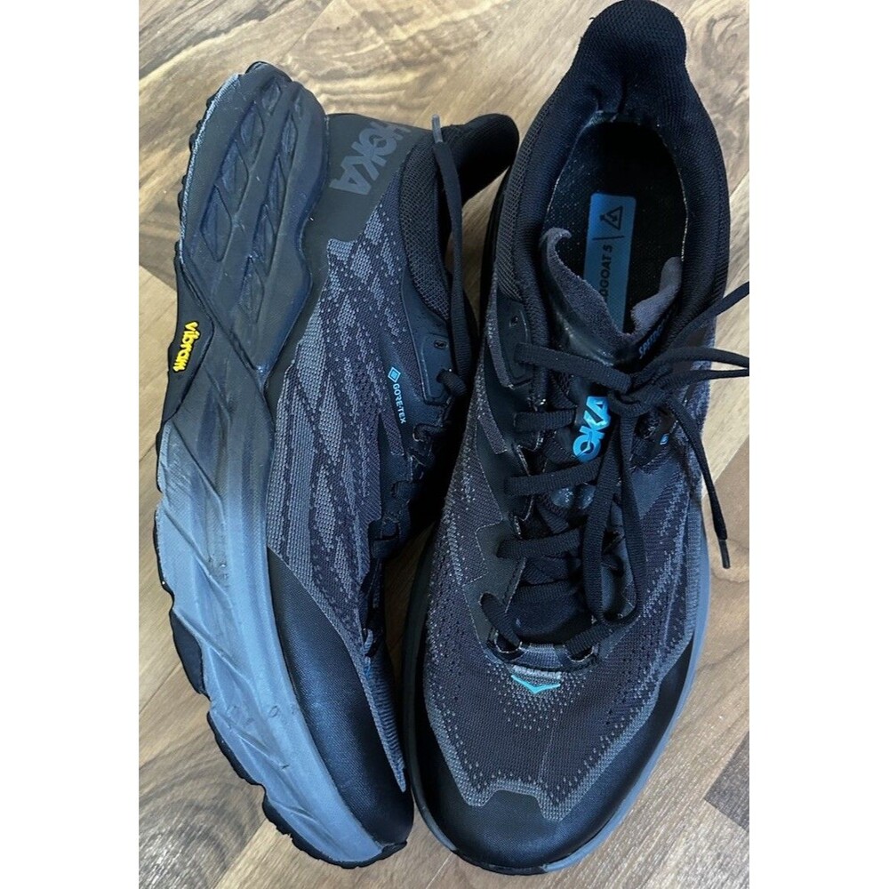 Hoka One One Speedgoat 5 GTX GORE-TEX Men's Running Shoes Black Gray Blue